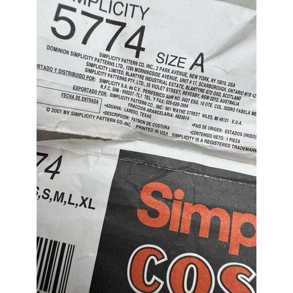 Simplicity Sewing Pattern 5774 Costumes Easy Adults Sizes XS-XL Robes King - Picture 4 of 5